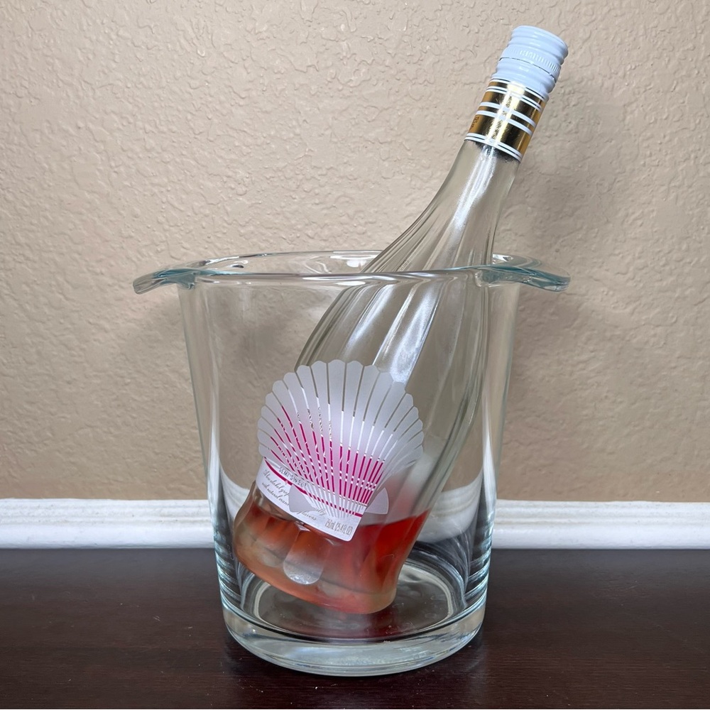 Vintage Thick Glass Champagne Bucket w/ Etched Scallop Shell – Coastal Barware